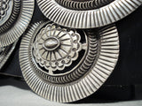 614 Grams Vintage Navajo Sterling Silver Concho Belt Native American Old-Nativo Arts