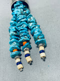 One Of The Most Unique Vintage Native American Navajo Tubule Sterling Silver Turquoise Necklace-Nativo Arts