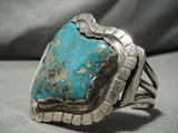 Magnificent Vintage Native American Navajo #8 Turquoise Sterling Silver Bracelet Old-Nativo Arts