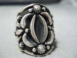Native American Important Vintage Darryl Becenti Sterling Silver Repoussed Ring-Nativo Arts