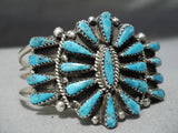 Excellent Vintage Native American Navajo Turquoise Sterling Silver Bracelet Old-Nativo Arts
