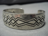 Striking Vintage Navajo John Begay Sterling Silver Native American Bracelet Old-Nativo Arts
