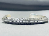 Tremendous Native American Navajo Sterling Silver Bracelet Signed Wylie Secatero-Nativo Arts