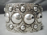 Fascinating Navajo Sterling Silver Bracelet Button Native American-Nativo Arts