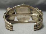 Museum Vintage Native American Navajo Large Green Turquoise Sterling Silver Bracelet Old-Nativo Arts