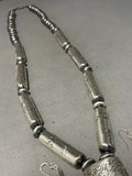 Tremendous Native American Navajo Sterling Silver Necklace And Earring Set-Nativo Arts