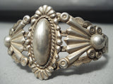 Native American Repoussed Early Sterling Silver Southwestern Bracelet Cuff-Nativo Arts