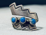 Rare Adjustable Shank Vintage Native American Navajo Lapis Sterling Silver Ring-Nativo Arts