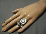 Important Kachina Master Native American Navajo Turquoise Sterling Silver Ring-Nativo Arts