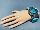Museum Vintage Native American Navajo Old Morenci Turquoise Sterling Silver Bracelet-Nativo Arts
