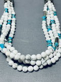 Very Rare Singer White Buffalo Turquoise Sterling Silver Necklace-Nativo Arts