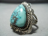 One Of The Best Vintage Native American Navajo Carico Lake Turquoise Sterling Silver Ring Old-Nativo Arts