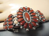 Authentic Important Alice Quam Vintage Native American Zuni Coral Sterling Silver Bracelet-Nativo Arts