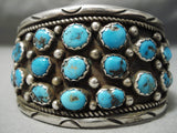 One Of The Best Vintage Native American Navajo Blue Turquoise Sterling Silver Wave Bracelet-Nativo Arts