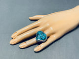 Important Hand Carved Toad Vintage Native American Navajo Sterling Silver Ring-Nativo Arts