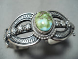Gorgeous Vintage Native American Navajo Damale Turquoise Sterling Silver Bracelet Old-Nativo Arts