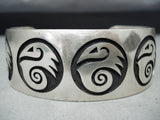 Important Joe J Vintage Native American Hopi Sterling Silver Bracelet-Nativo Arts