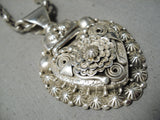 Heavy Important Vintage Native American Navajo Ben Begaye Sterling Silver Necklace-Nativo Arts