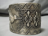 Heavy 219 Grams!! Native American Sterling Silver Bird Bracelet Cuff-Nativo Arts