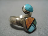 Stunning Vintage Native American Navajo Wilson Royston Turquoise Sterling Silver Ring-Nativo Arts