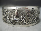 Detailed And Intricate!! Navajo Sterling Silver Native American Bracelet-Nativo Arts