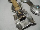 Amazing Vintage Native American Navajo Hand Wrought Sterling Silver Turquoise Concho Belt-Nativo Arts