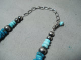 Exceptional Native American Navajo Turquoise Tubule Sterling Silver Necklace-Nativo Arts