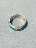 Marvelous Vintage Native American Navajo Turquoise Sterling Silver Band Ring-Nativo Arts