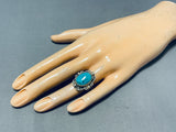 Wonderful Vintage Native American Navajo Red Mountain Turquoise Sterling Silver Ring-Nativo Arts