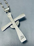 Authentic Heavy Ben Begaye (d) Vintage Native American Navajo Sterling Silver Cross Necklace-Nativo Arts