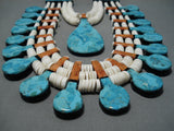Native American Quality Mary Tenorio Vintage Santo Domingo Sterling Silver Turquoise Necklace-Nativo Arts