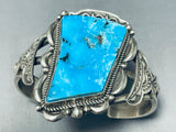 Randy Tom Vintage Native American Navajo Gilbert Turquoise Sterling Silver Bracelet-Nativo Arts
