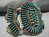 Early Museum Vintage Native American Navajo Zuni Turquoise Sterling Silver Bracelet Old-Nativo Arts