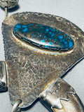350 Gram Vintage Native American Navajo Turquoise Sterling Silver Squash Blossom Necklace-Nativo Arts