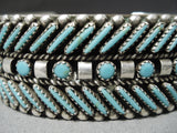 Incredible Vintage Native American Zuni Turquoise Sterling Silver Bracelet Old-Nativo Arts