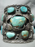 Native American 300 Grams Big Best Vintage Men's Navajo Turquoise Sterling Silver Bracelet-Nativo Arts