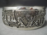 Detailed And Intricate!! Navajo Sterling Silver Native American Bracelet-Nativo Arts