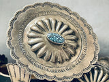 Rare Lone Mountain Turquoise Vintage Native American Navajo Sterling Silver Concho Belt-Nativo Arts