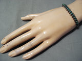 Incredible Vintage Native American Navajo Cerrillos Turquoise Sterling Silver Bracelet Old-Nativo Arts
