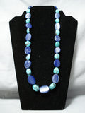 Colorful Navajo Turquoise And Lapis Necklace Native American-Nativo Arts