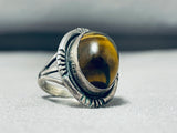 Superior Vintage Native American Navajo Tigers Eye Sterling Silver Ring-Nativo Arts
