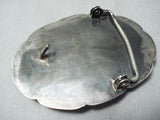 Magnificent Vintage Native American Navajo Kingman Turquoise Sterling Silver Buckle Old-Nativo Arts