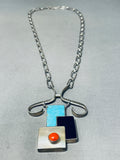 One Of The Most Unique Native American Zuni Contemporist Sterling Silver Necklace-Nativo Arts