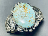 Huge #8 Turquoise Boulder Native American Navajo Sterling Silver Bracelet Cuff-Nativo Arts