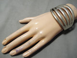 Dramatic Vintage Navajo Sterling Silver Bracelet Native American Old-Nativo Arts