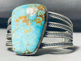 Mongo Vintage Native American Navajo #8 Turquoise Sterling Silver Bracelet-Nativo Arts