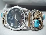 Hb Yazzie Native American Navajo Sleeping Beauty Turquoise Sterling Silver Watch Bracelet-Nativo Arts