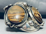Desert Scene Picturesque Jasper Vintage Native American Navajo Sterling Silver Bracelet-Nativo Arts