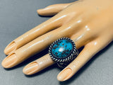 Opulent Del Gordan Vintage Native American Navajo Bisbee Turquoise Sterling Silver Ring-Nativo Arts
