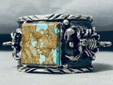Heavy Detailed Scorpion Native American Turquoise Sterling Silver Bracelet-Nativo Arts
